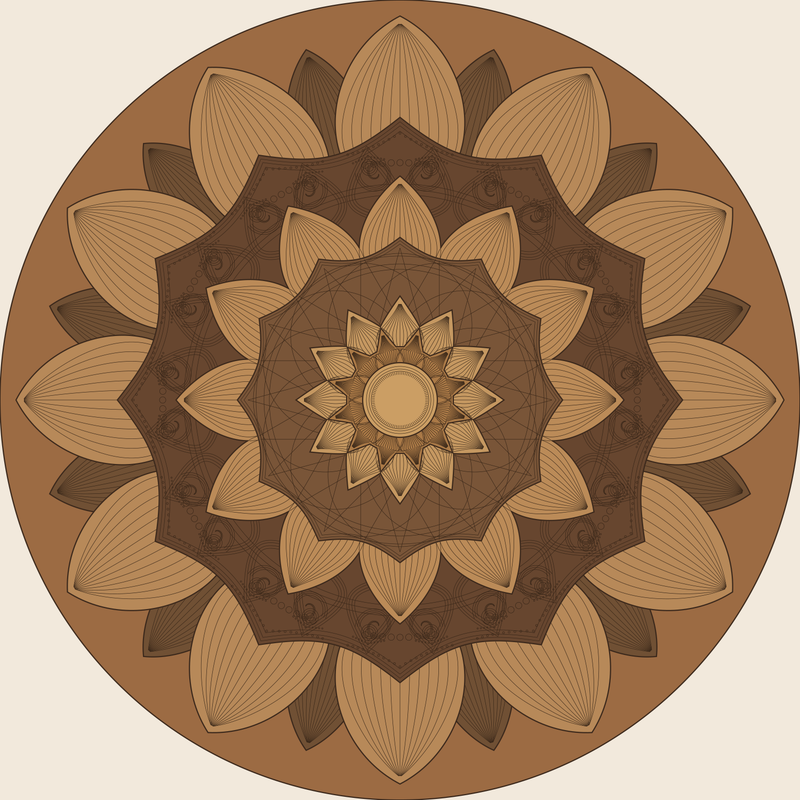 Lotus Mandala Laser Cut Files | 9-Layer SVG & DXF, 300 mm