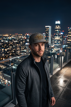 Carbon Fiber Gold Hat - Dark Grey Flat Print