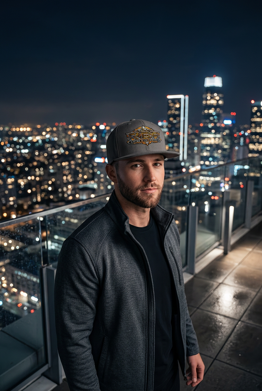 Carbon Fiber Gold Hat - Dark Grey Flat Print