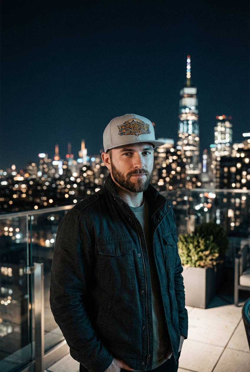 Carbon Fiber Gold Hat - Grey Flat Print