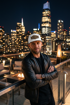 Carbon Fiber Gold Hat - White Flat Print
