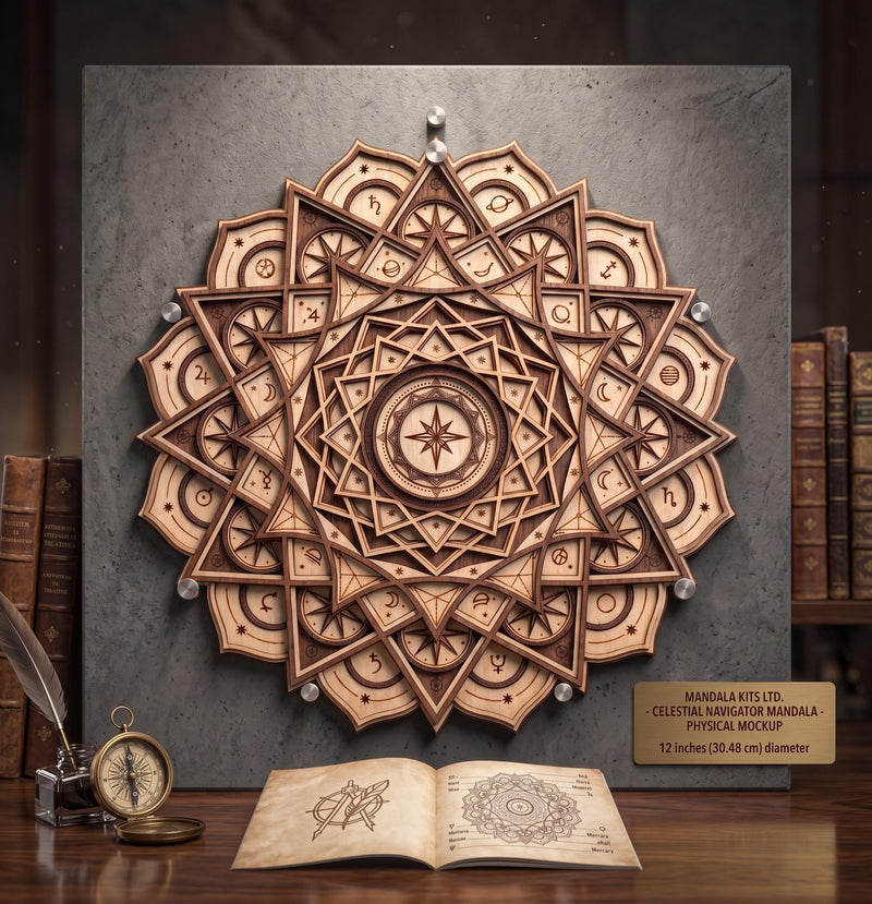 Celestial Navigator Mandala — Layered SVG Laser Files