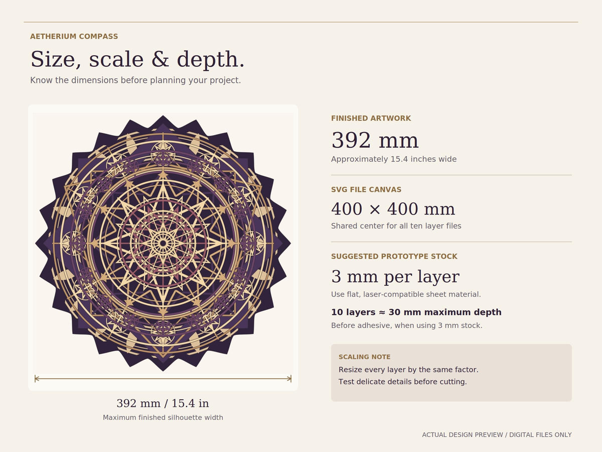Celestial Compass Mandala SVG, 10-Layer Digital Laser Cut Files — image 9