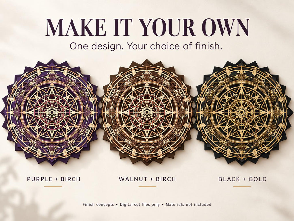 Celestial Compass Mandala SVG, 10-Layer Digital Laser Cut Files — image 13