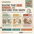An informational graphic titled Know the Red Flags Before You Sign, outlining green, yellow, and red flag examples for daycare tours.